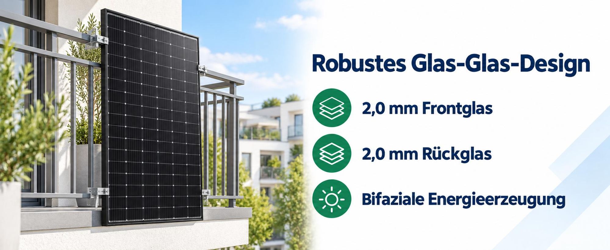 SUNPRO 500 Wp bifaziales Glas-Glas-Solarmodul