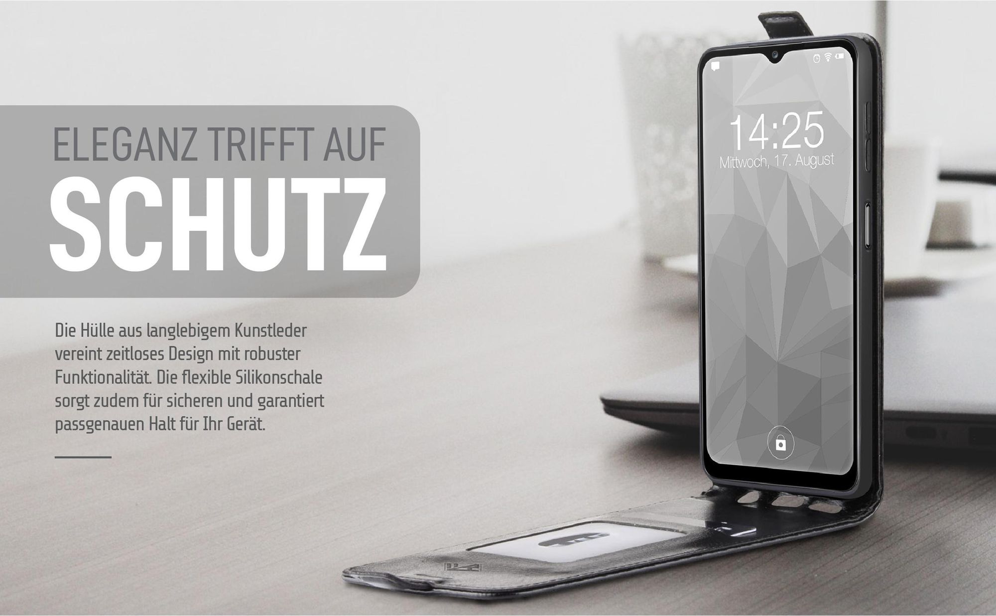 Handytasche in Schwarz für Samsung Galaxy A13 im eleganten Design