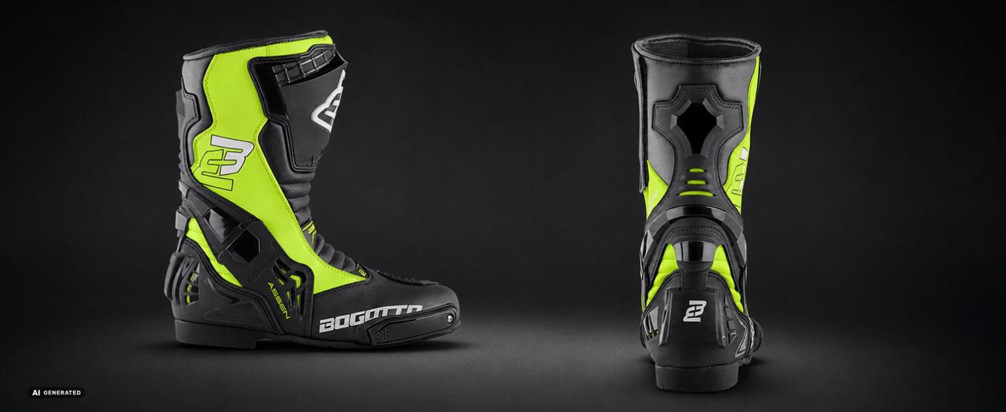 Bogotto Assen Motorradstiefel, schwarz, 46