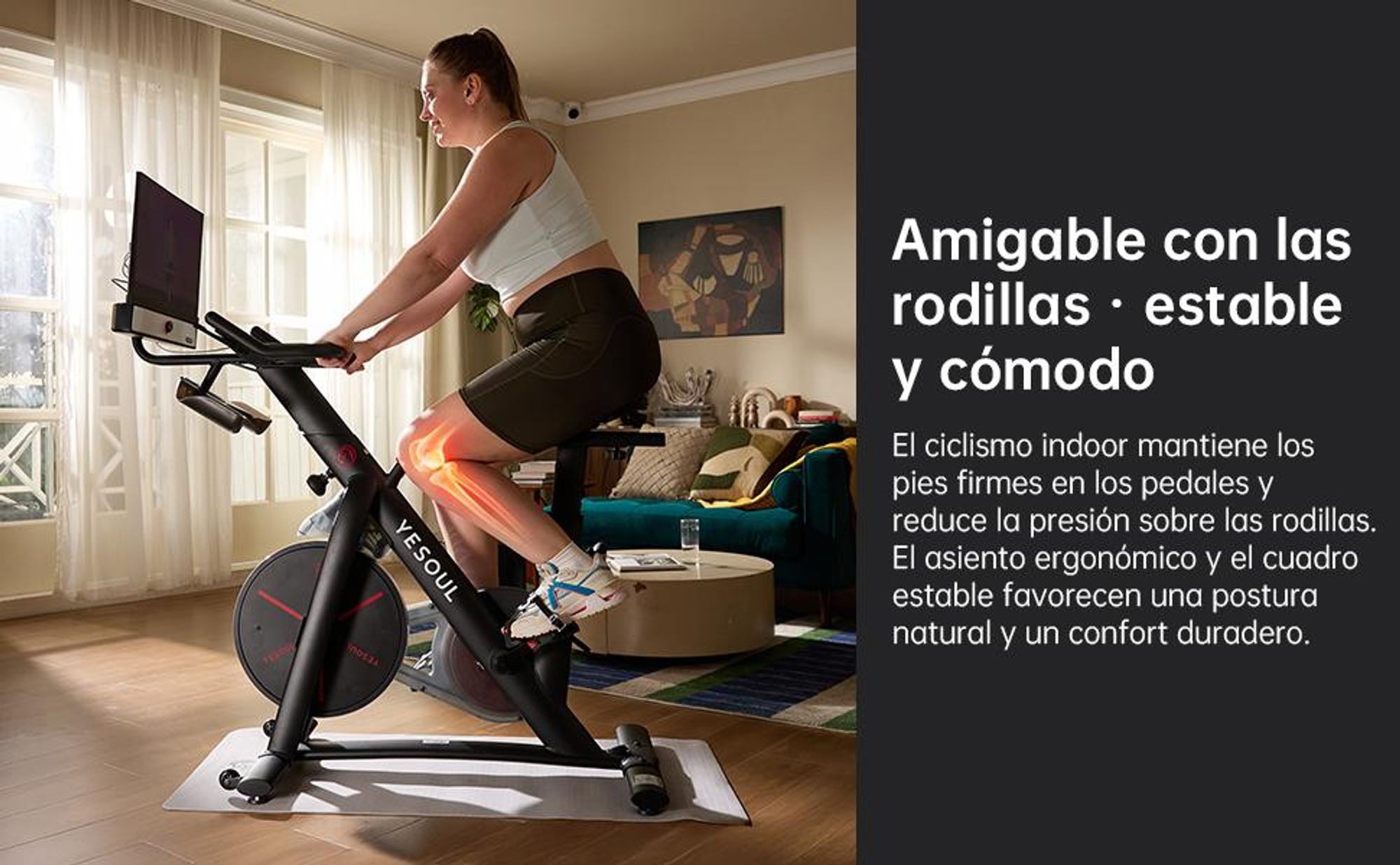 YESOUL G1M Plus Bicicleta Estática Indoor, Bicicleta de Fitness con Resistencia Magnética Silenciosa, Asiento Cómodo y Pantalla FHD de 21,5" 1080P