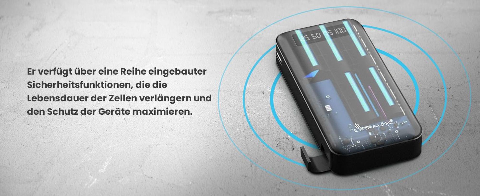Extralink Powerbank 10000mAh USB C mit Telefonhalter