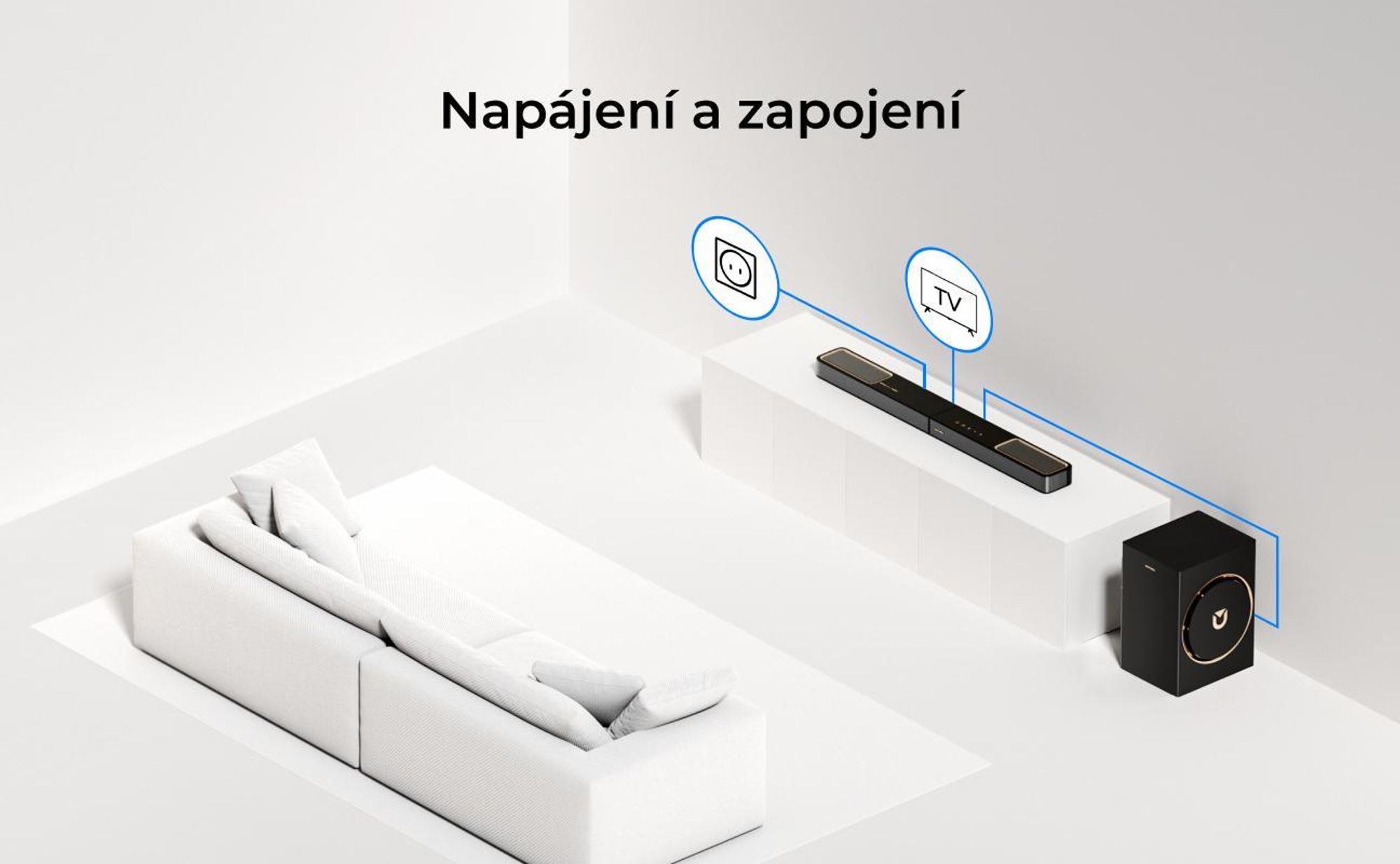 ULTIMEA 3.1.2kanálový soundbar s Dolby Atmos, prostorový systém pro TV s 6,5palcovým subwooferem, Bluetooth 5.4, HDMI eARC, 360 W, Skywave F30 Boom