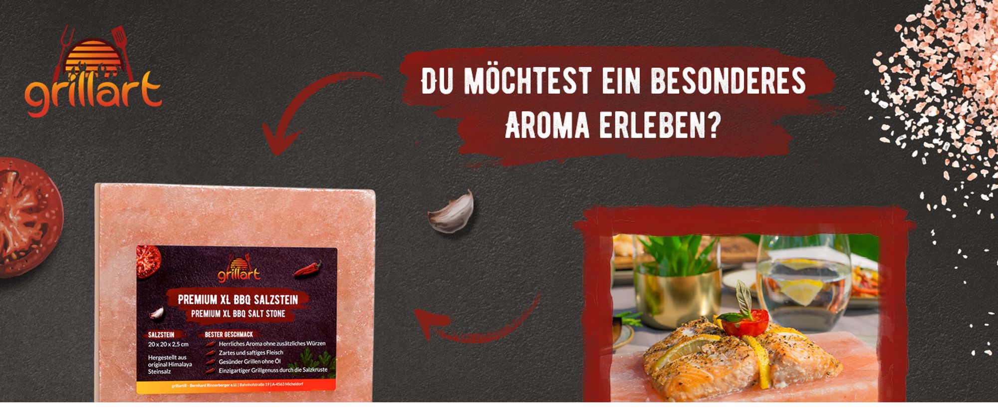 grillart® Hochwertige Salzsteine zum Grillen - 2er Pack Rechteckig