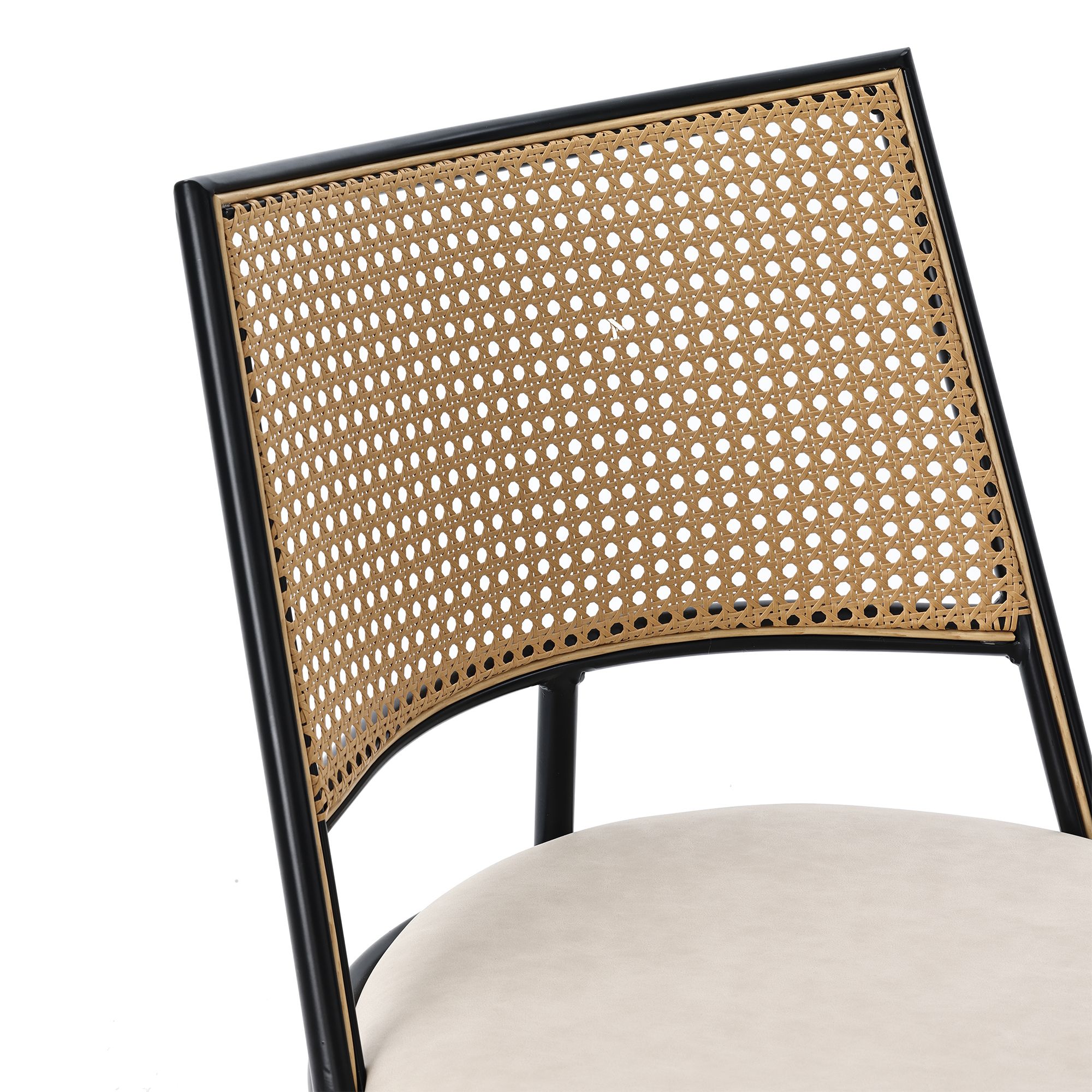 Flieks Rattan Esszimmerstühle 4er Set, Esstischstühle Küchenstühle mit Metallbeinen, Gartenstuhl Freizeitstuhl Wohnzimmerstuhl, PU, Schwarz