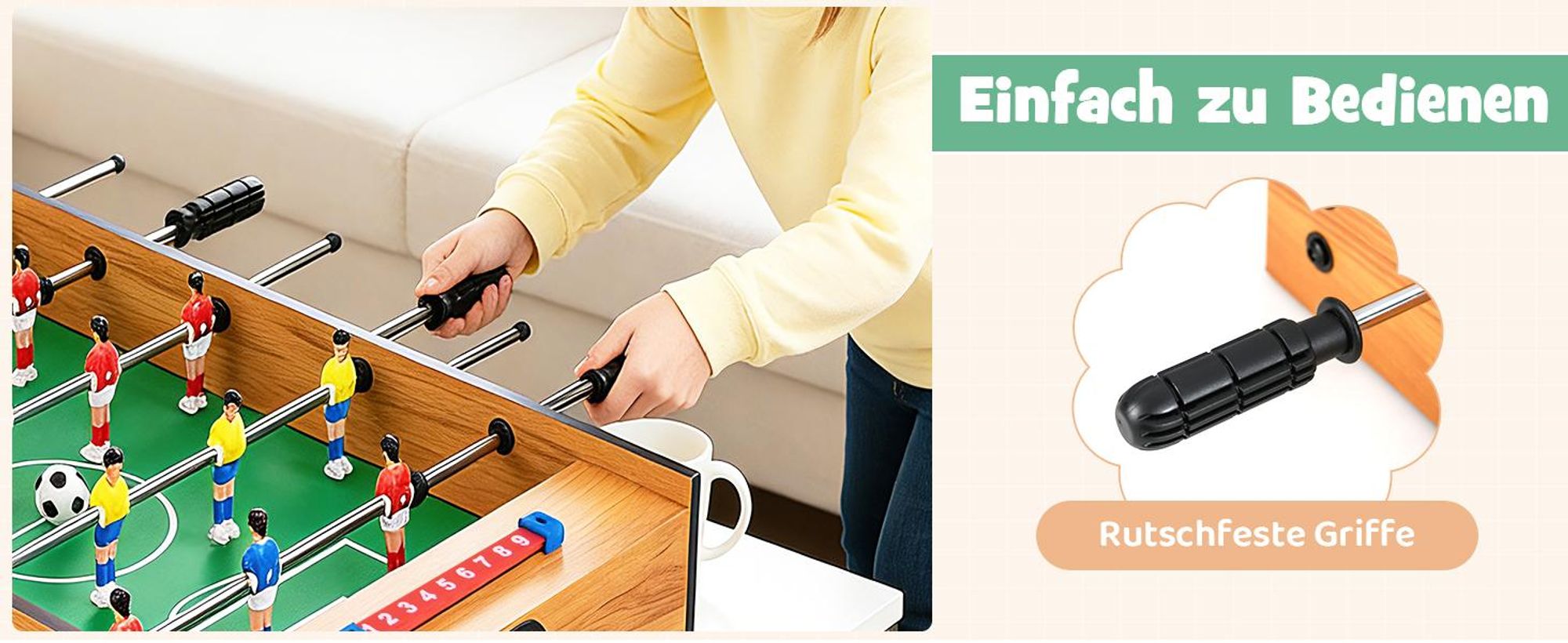 COSTWAY 2 in 1 Spieltisch, Multifunktionsspieltisch aus Holz, Multi-Spieltisch, Air Hockeytisch und Tischkicker, perfekt fuer Spielzimmer, Bars, Partys, fuer Erwachsene und Kinder
