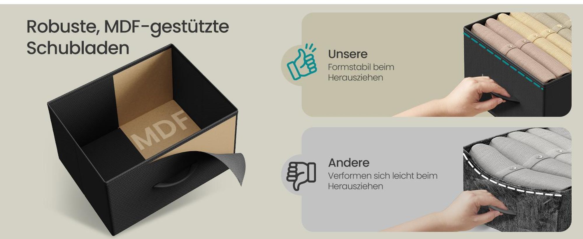 SONGMICS Nachttisch mit LED-Beleuchtung und Ladestation, 2er Set, Nachttisch mit 2 Schubladen und offenem Fach, schwarz