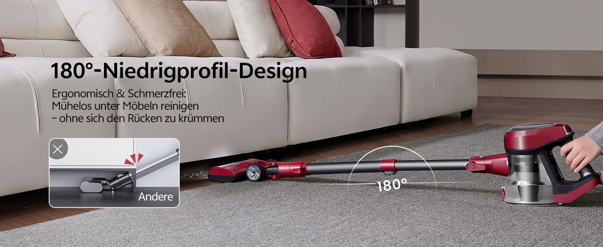 Vactidy C8 Staubsauger mit Kabel 7m/60kPa/600W Handstaubsauger 1,5L Beutelloser Staubbehälter, Antiverhedderungs-Bürste für Böden Teppiche Tierhaare