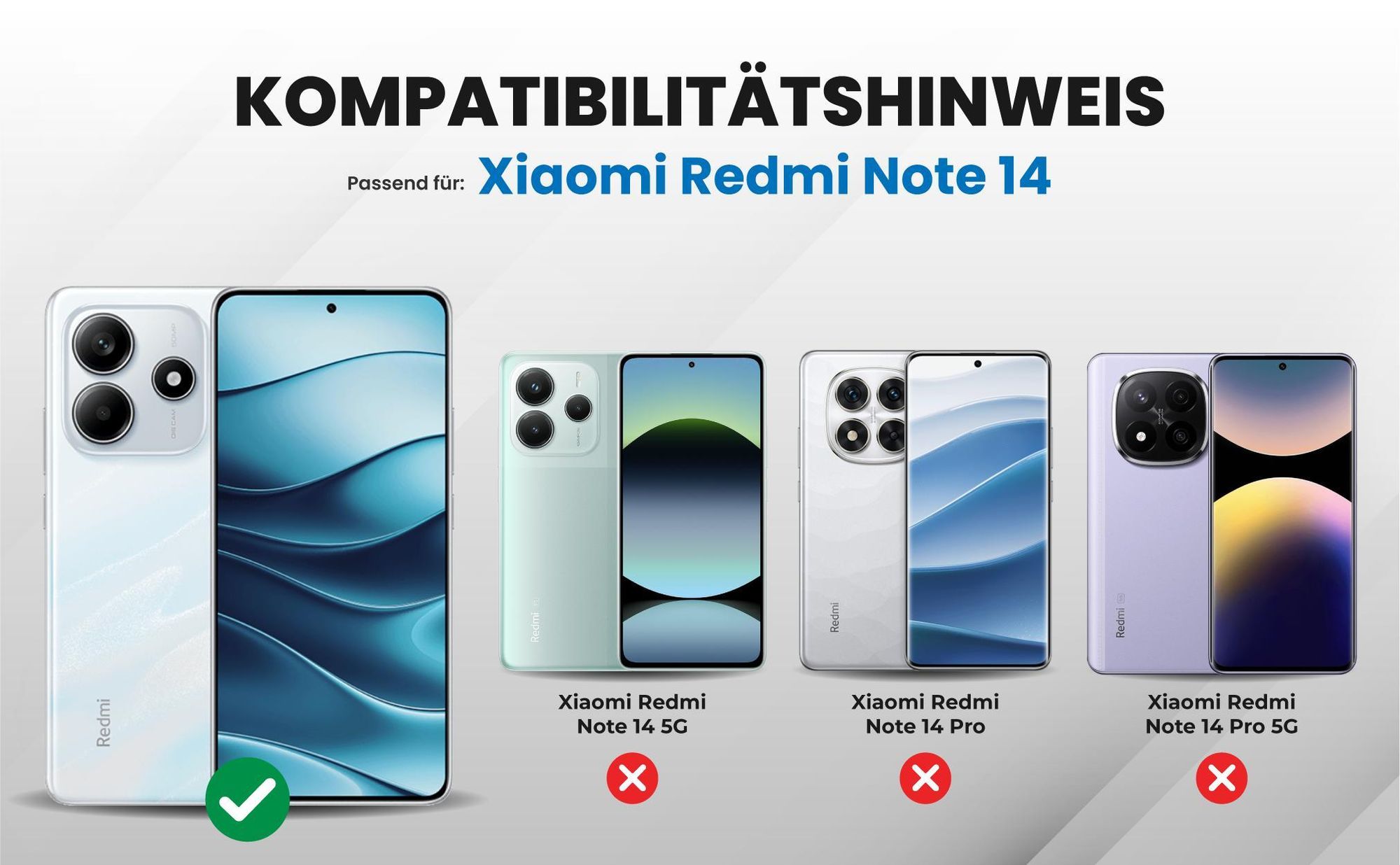 Kompatibilitätshinweise Hülle für Xiaomi Redmi Note 14