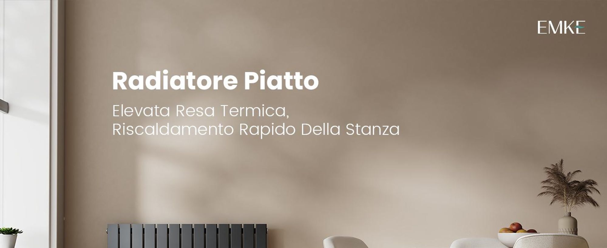 EMKE Design Radiatore a pannello orizzontale 630x1006 mm 712 W Radiatore piatto antracite Radiatore a strato singolo in acciaio SPCC Attacco laterale senza resistenza elettrica