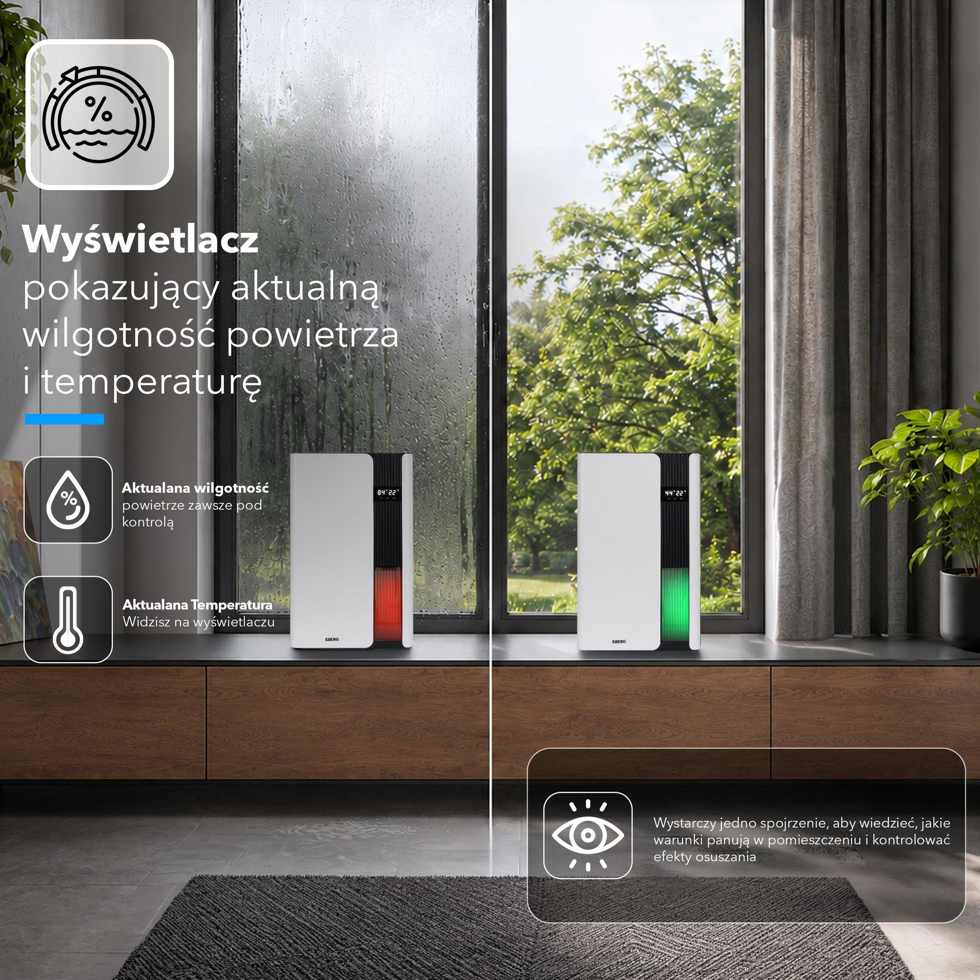 EBERG DUVO Osuszacz powietrza 2,3 l Jonizacja Timer Pilot Biały
