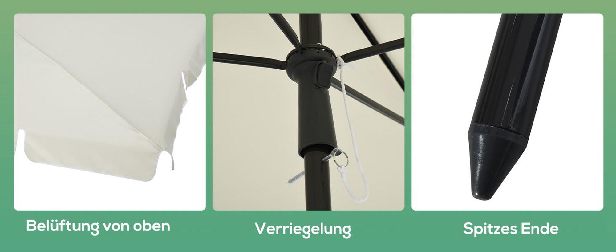 Outsunny Sonnenschirm Gartenschirm Strandschirm Balkonschirm Schirm Sonnenschutz