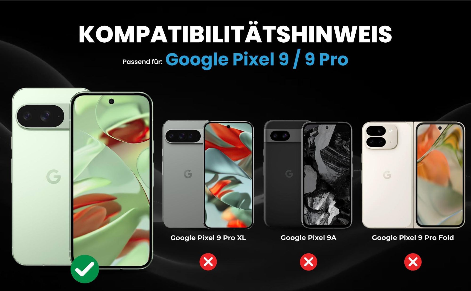 Kompatibilitätshinweise Hülle für Google Pixel 9
