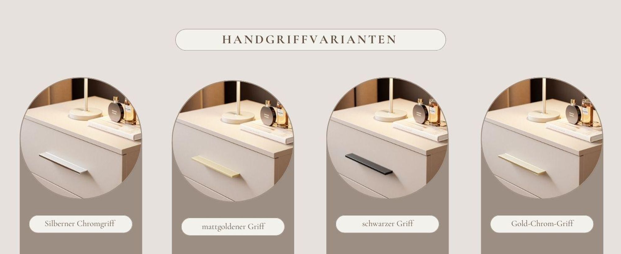 Hängender Nachttisch LINA KASCHMIR 2S LED mit schwarzem Griff
