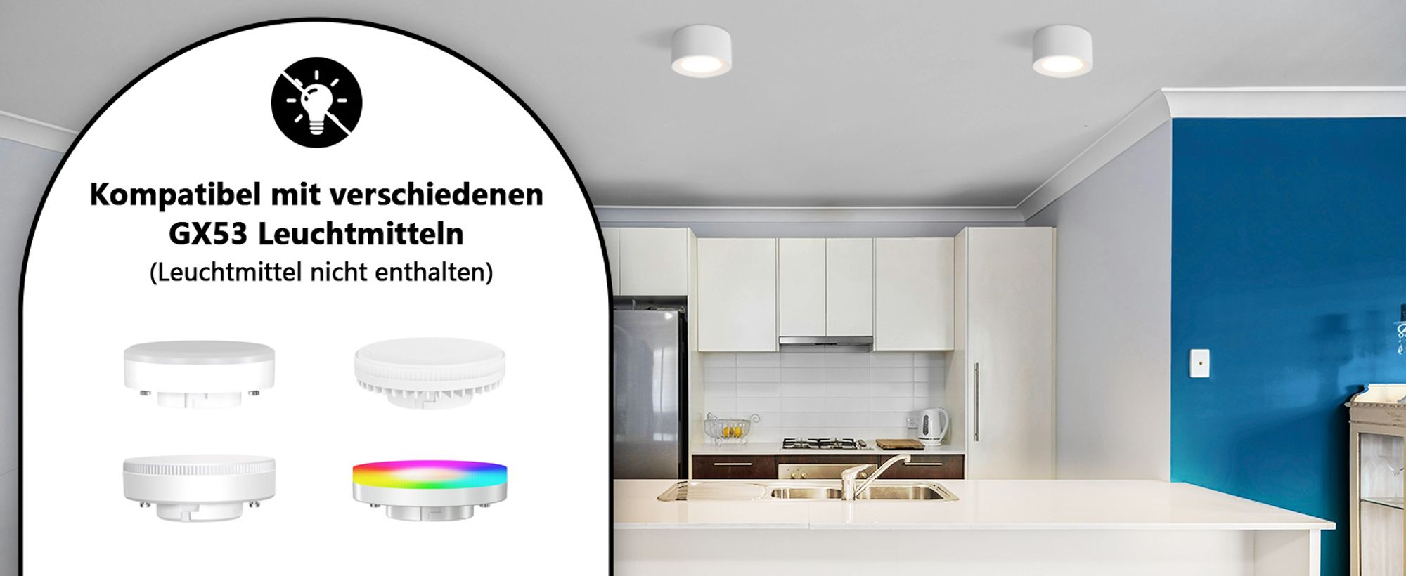ZMH Aufbauspot rund Aufbaustrahler weiß Aufbauleuchte GX53 Deckenspots flach Spots Deckenleuchte Aufputz aus Gips Modern klein Deckenlampe Max.10W für Wohnzimmer Esszimmer  Ohne Leuchtmittel