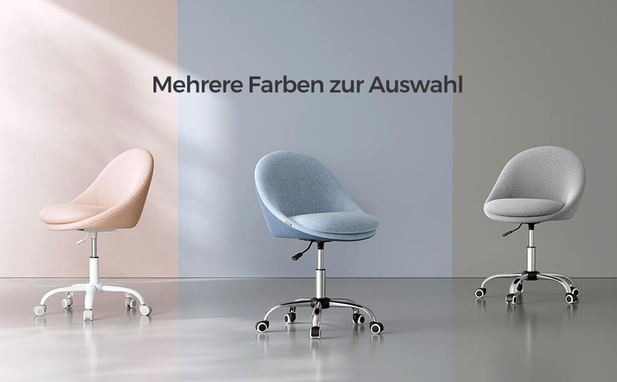 SONGMICS Homeoffice Stuhl, Drehstuhl, Schreibtischstuhl, blau
