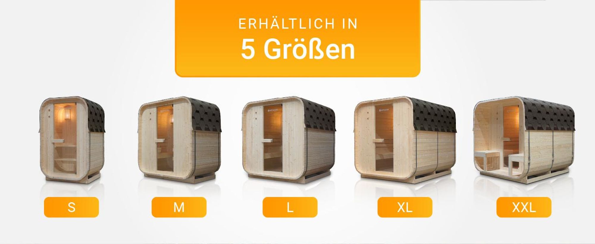 Artsauna Cube Fasssauna Fjora L für 6 Personen, mit 9kW Ofen, Glasfront & Zubehör