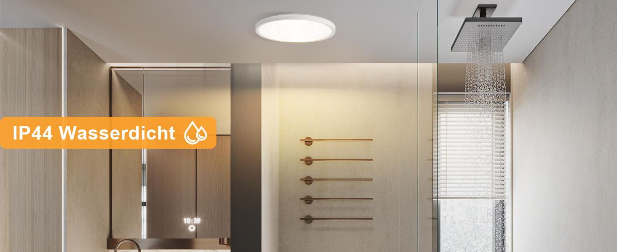 ZMH LED plafondlamp, 24W, plat, diameter 30cm, rond, witte plafondverlichting, geschikt voor slaapkamer, hal, badkamer, keuken en woonkamer. Kleurtemperatuur: 3000K