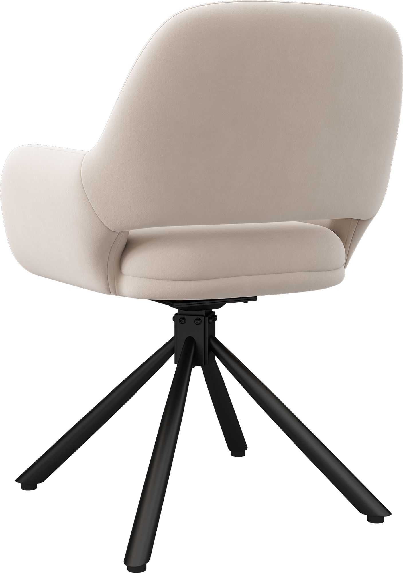 Flieks 360° Drehbarer Esszimmerstühle 4er Set mit Samtbezug, Drehstuhl Küchenstühle Polsterstühle mit Metallbeinen, Armlehnstühle Beige