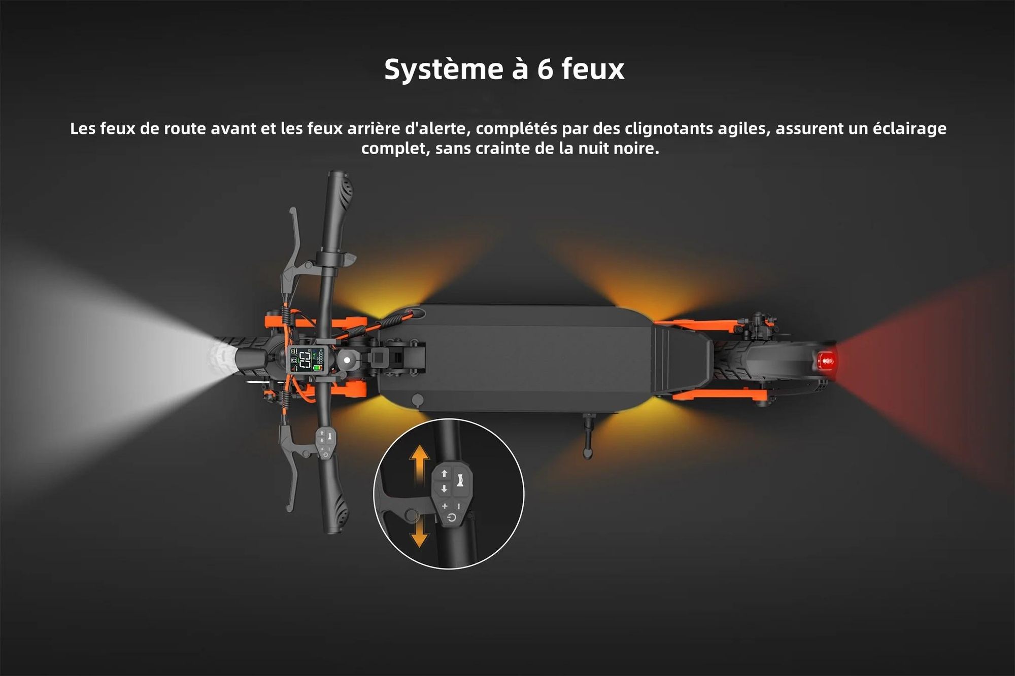 JOYOR S10-S-Z Pliable avec fonction clignotant Trottinette électrique - Moteur 1000W*2 Batterie 60V18AH Pneus de 10 Pouces - Noir