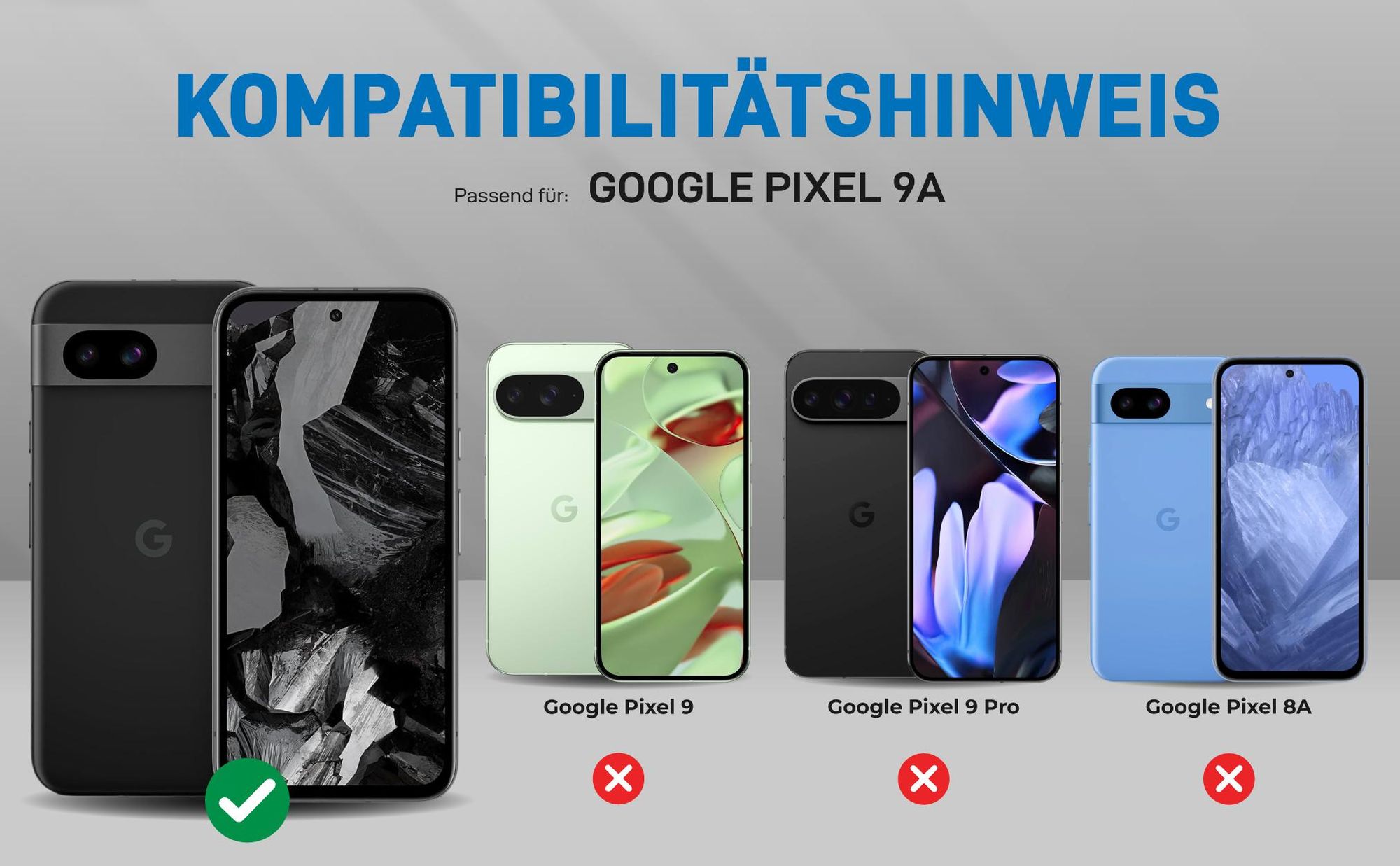 Kompatibilitätshinweise Hülle für Google Pixel 9a