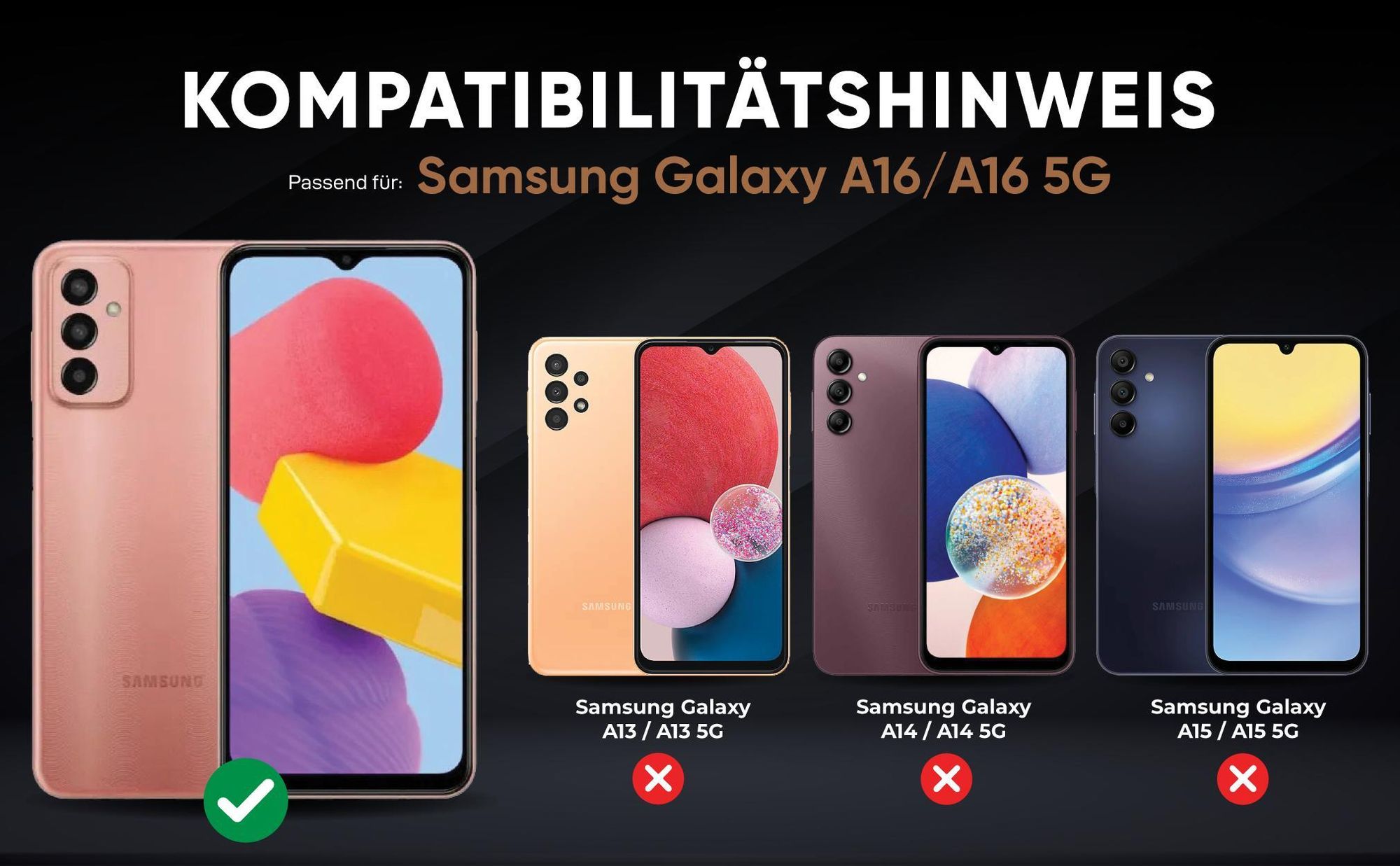 Kompatibilitätshinweise Hülle für Samsung Galaxy A16 / A16 5G