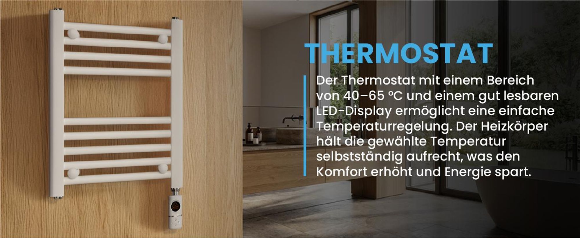 Elektrischer Badezimmer Badheizkörper mit Thermostat