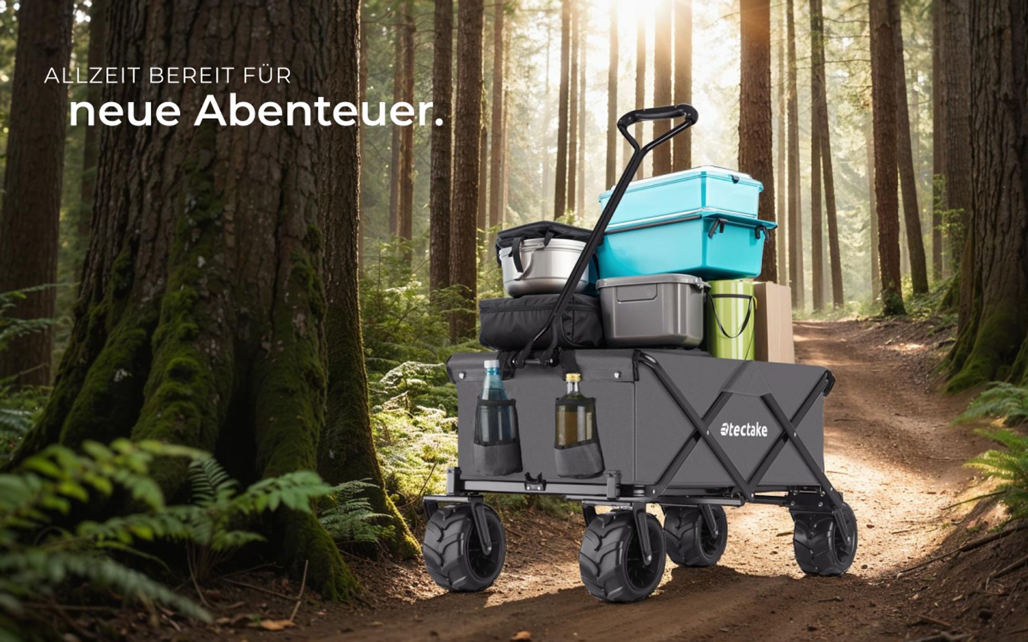 tectake® Bollerwagen Heidrun inklusive Tragetasche, Belastbarkeit 80 kg