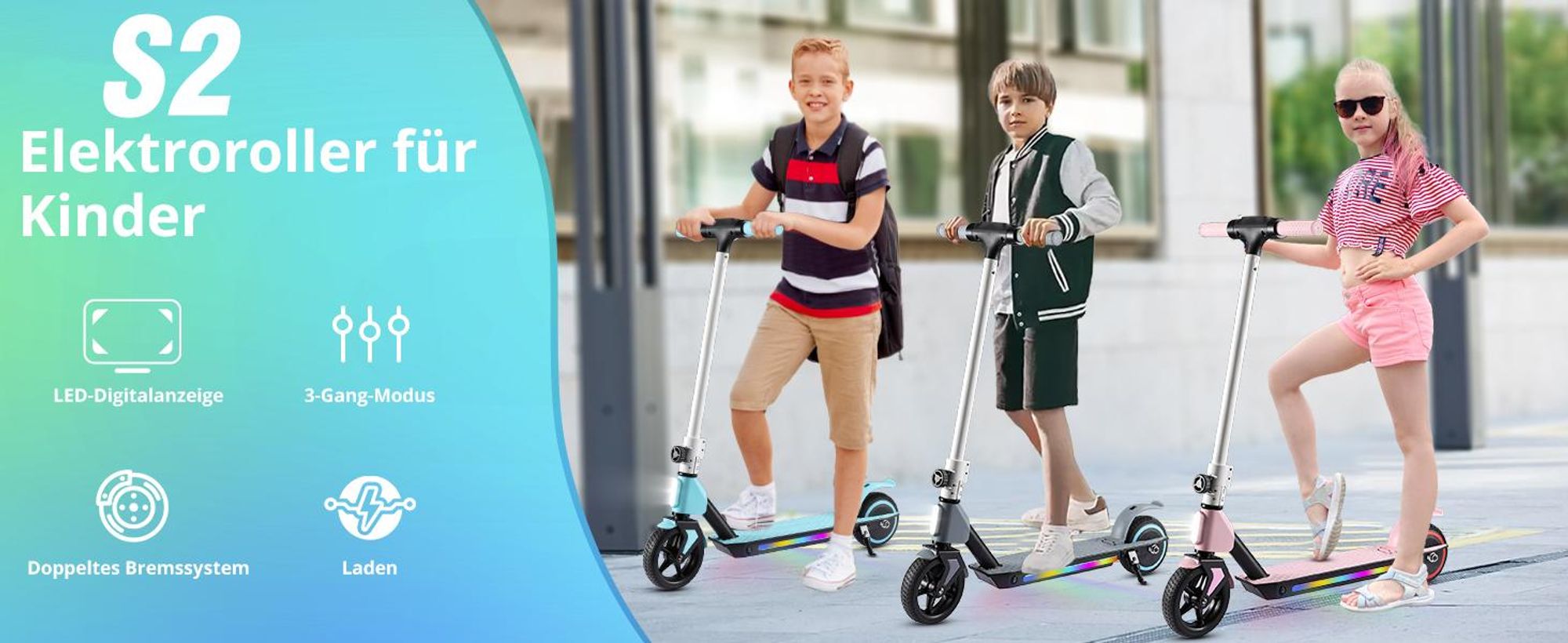 Elektroroller Kinder Mit LCD-Anzeige, Schutzhülle, 3 Geschwindigkeitsstufen, 8KM Reichweite, Klappbar E Scooter Für kinder 6-12 Elektroscooter Schwarz
