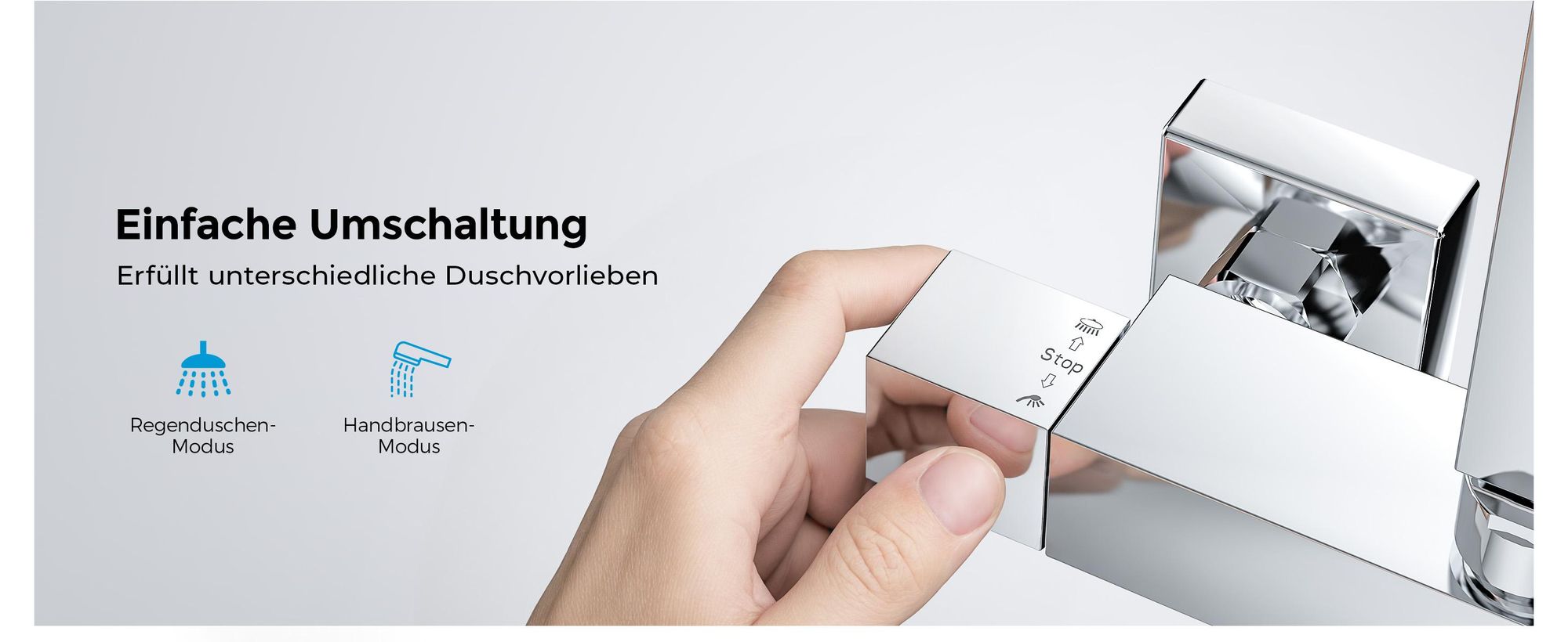 Heilmetz Duschsystem mit Thermostat Regendusche mit Übergröße Duschköpfe und Handbrause Chrom