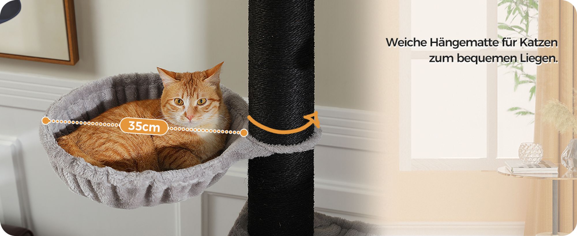 PAWZ Road Kratzbaum Grosse Katzen stabil mit 11cm Stämme, Kratzbaum XXL 170cm