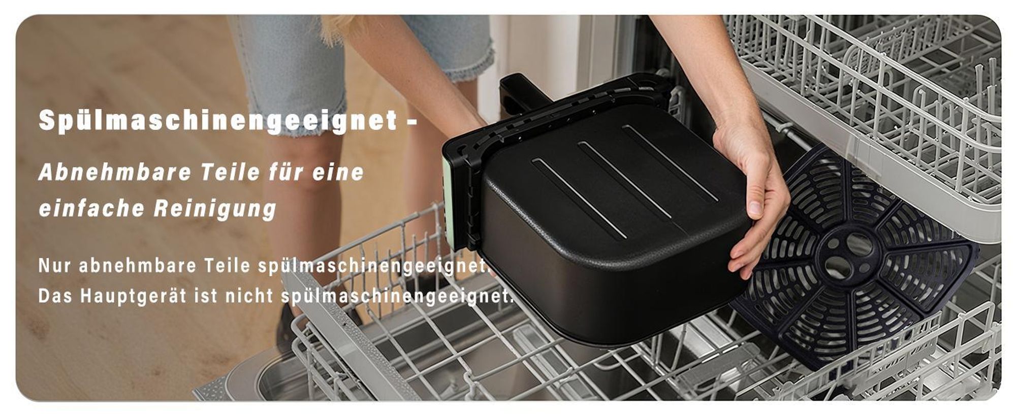 ZMH Heißluftfritteuse 6L Airfryer 7 Garprogramme 11 Funktionen Leise friteusen Sichtfenster mit Timer Touchscreen 10 Backpapier Grün