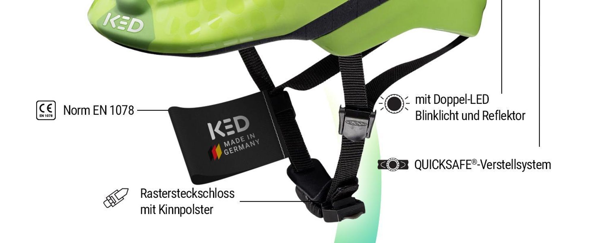 KED Meggy II Trend I Kinder Fahrradhelm Insektenschutznetz Integriertes LED-Rücklicht maxSHELL Technologie Farbe: green croco glossy Größe: 52-58 (M)