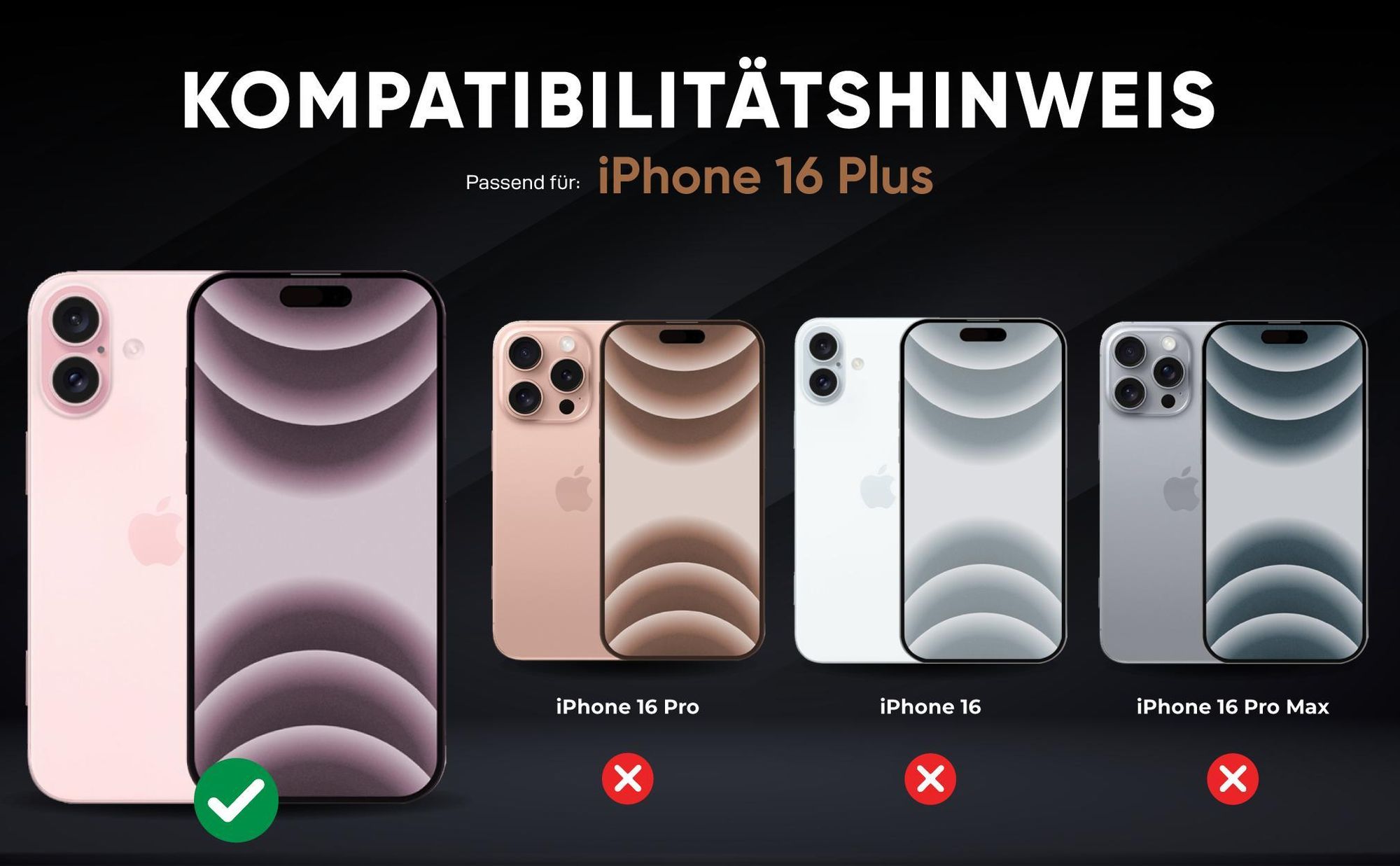 Kompatibilitätshinweise Hülle für Apple iPhone 16 Plus