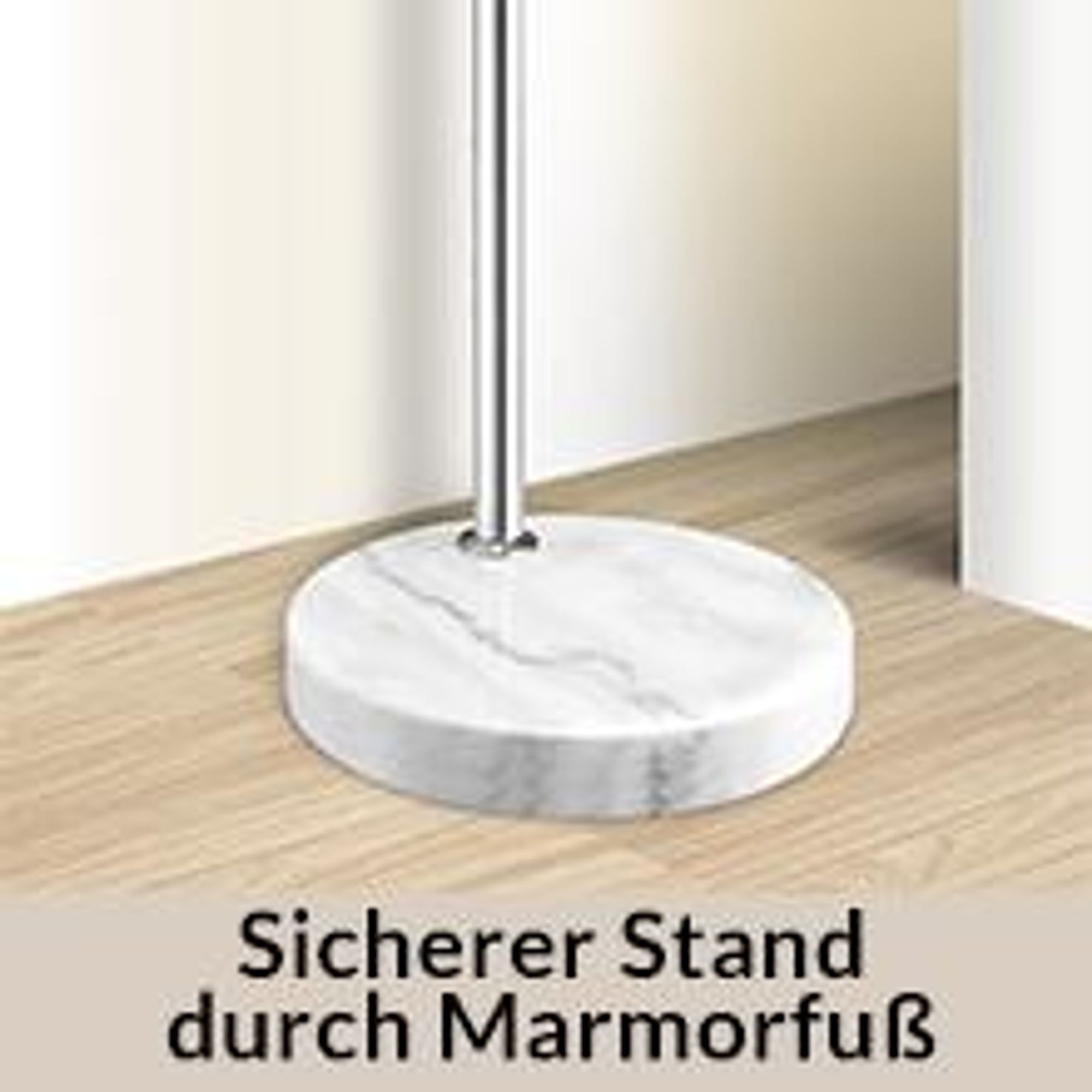 MONZANA Bogenlampe Wohnzimmer Stehlampe gebogen 190-210 cm Marmorfuß Weiß