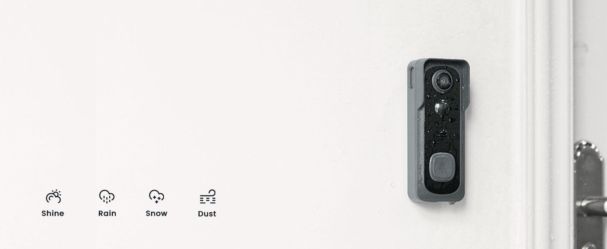 WLAN Video Türklingel mit Kamera 2K HD Kabellose Video Doorbell mit Gong PIR Personenerkennung, Nachtsicht, 2-Wege-Audio
