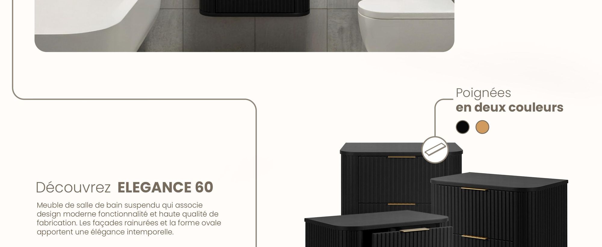 Armoire salle de bain - 60 cm |Sous lavabo, meubles bas