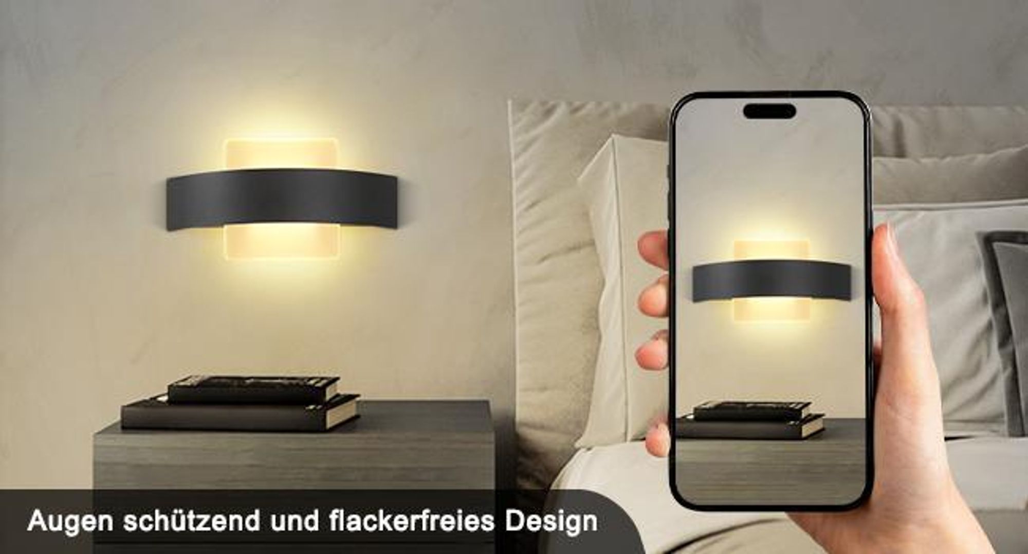 ZMH LED Wandleuchte Innen Wandlampe Wohnzimmer 6W aus Acryl Modern Bettlampe