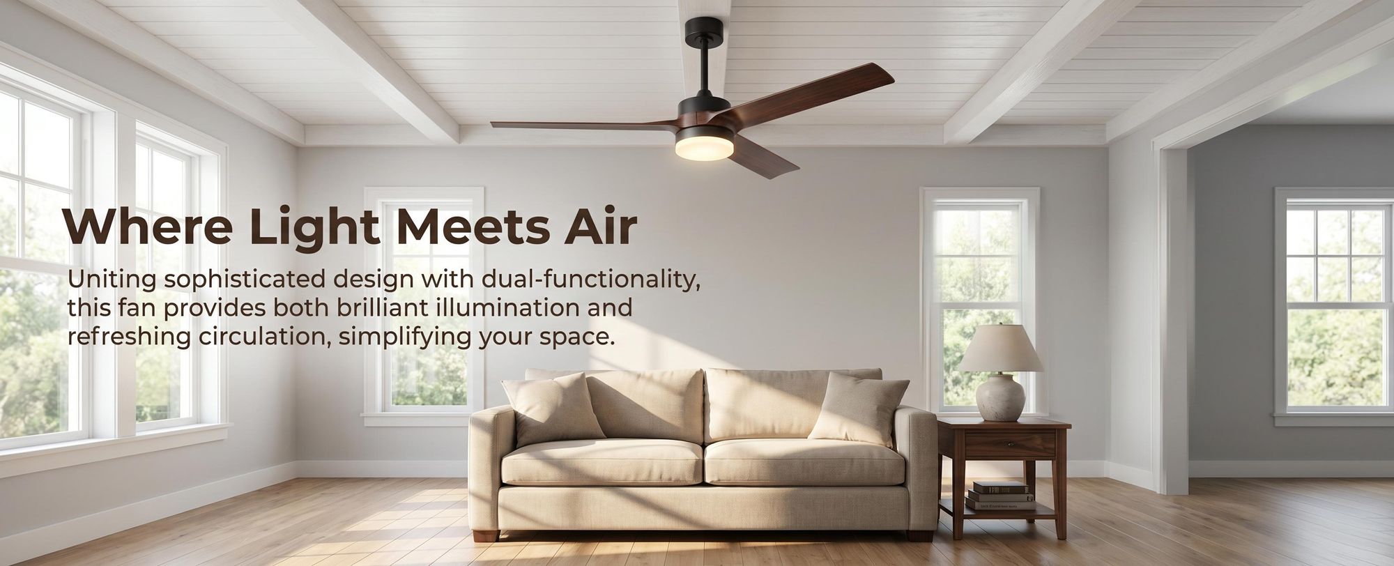 Ventilateur de plafond Tribesigns avec éclairage et télécommande, éclairage LED de 130 cm à intensité variable, ventilateur réversible, moteur CC silencieux, salon, cuisine