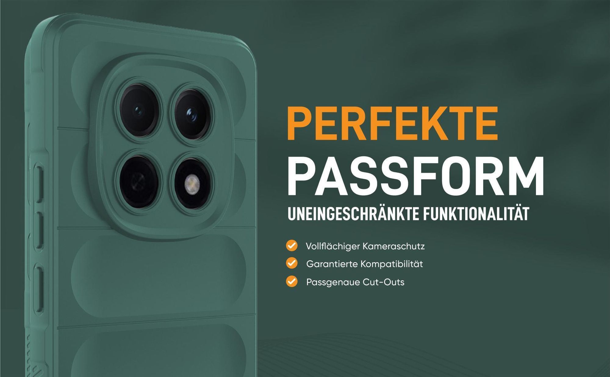 Grünes robustes Smartphone Cover für Xiaomi Redmi Note 15 5G mit perfekter Passform