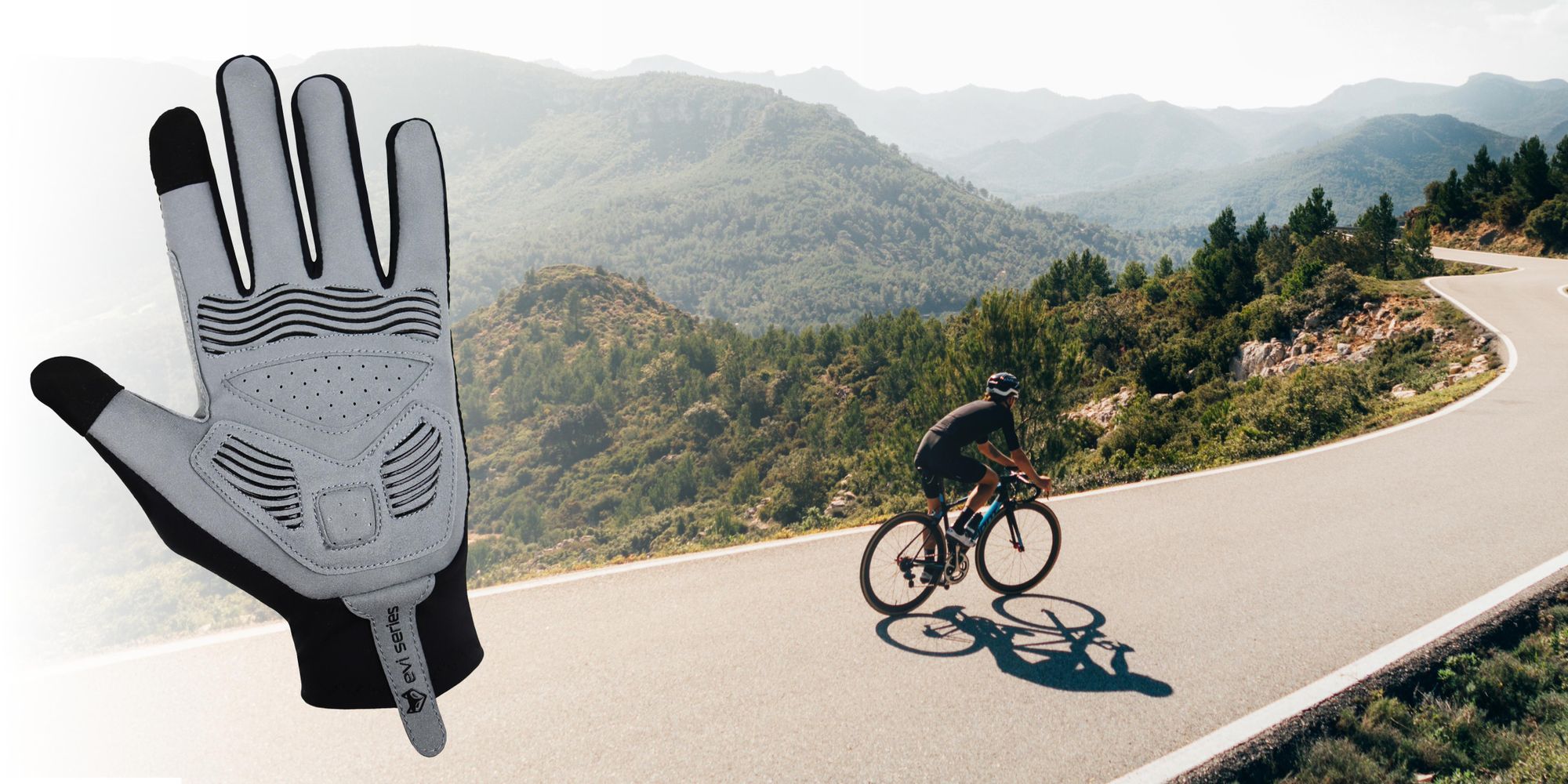 Fahrradhandschuhe L/XL Lange Finger mit Gel-Polsterung, Touchscreen Radhandschuhe reflektierend & atmungsaktiv, EVI BIKE ActiveTouch
