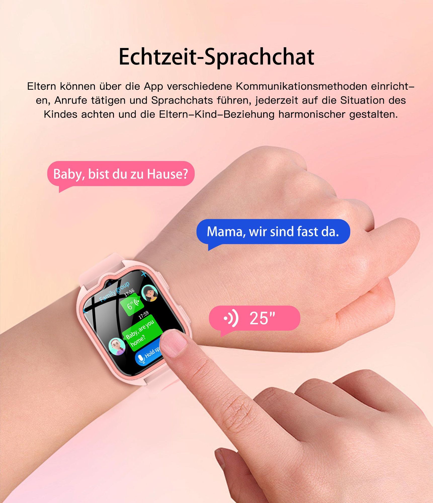 Z30 4G  Wasserdichtes Kinder SmartWatch mit GPS+LBS+WiFi SOS-Kamera-Armbanduhr, 800 mHA für Kinder Mädchen Jungen Ab 3 Jahre Touchscreen