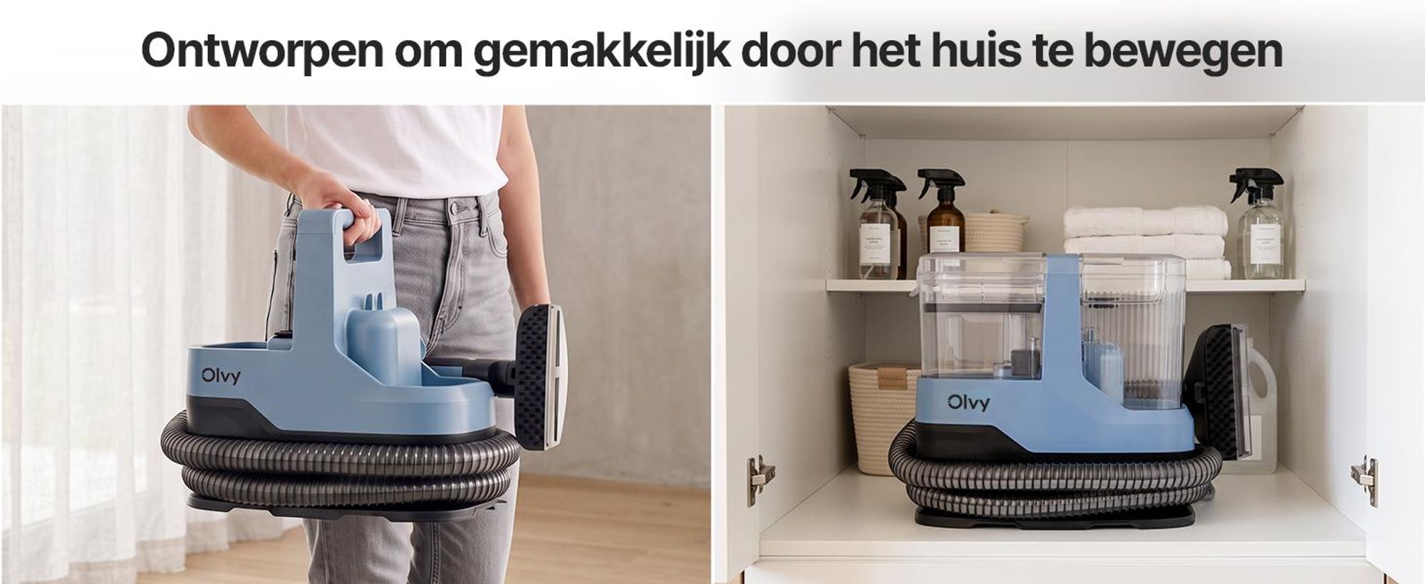 Olvy tapijtreiniger, natzuigapparaat, 17.000 PA – Krachtig natzuigapparaat en tapijtreiniger voor banken, auto's en tapijten, inclusief accessoires en reinigingsmiddel