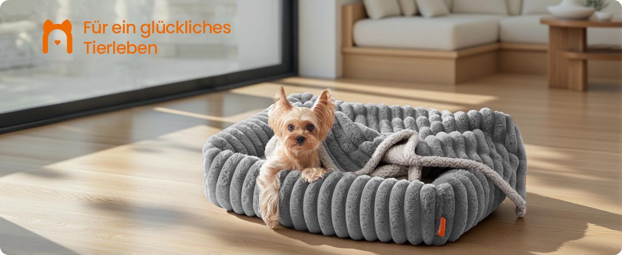 Feandrea Hundebett, orthopädisches Hundekörbchen Hundekissen waschbar, Hundematte, M