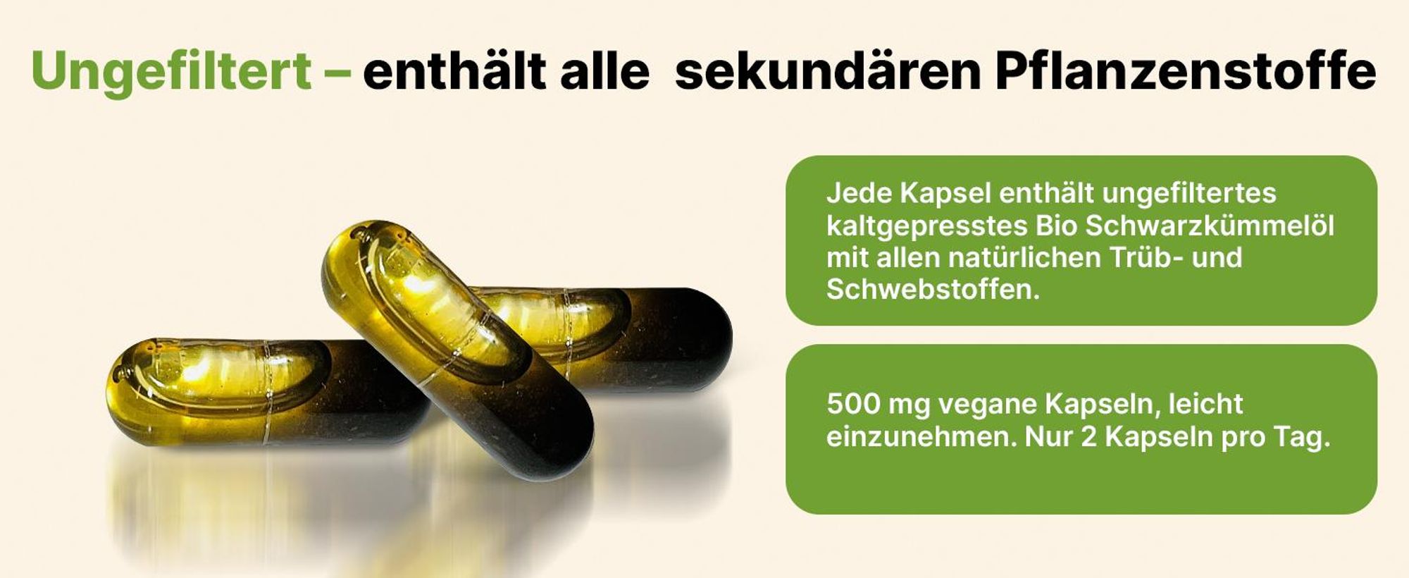 BIOLAVIVA Schwarzkümmelöl Kapseln – 240 Stück, ungefiltert