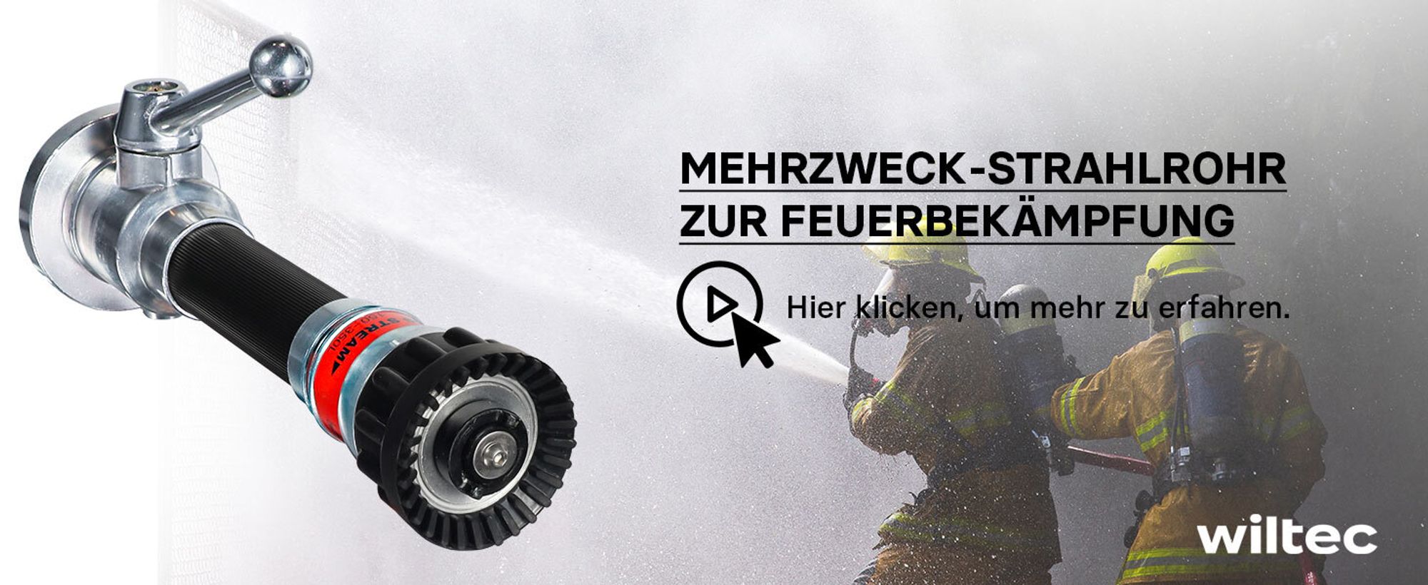 Wiltec Mehrzweckstrahlrohr mit C Storzkupplung 150–350 l/min und stufenloser Sprühstrahlverstellung für THW & Feuerwehr