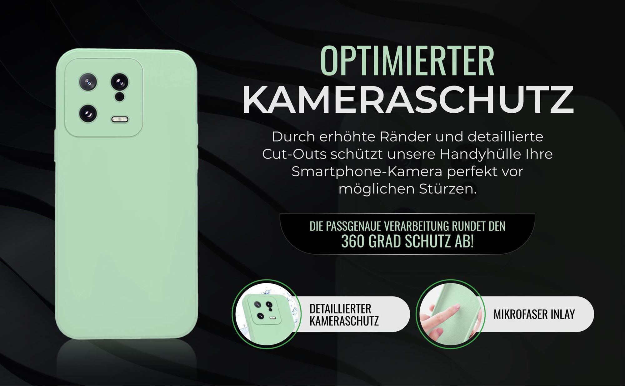 Handyhülle in Türkis für Xiaomi 13 5G in detailliertem Kamera Cutout