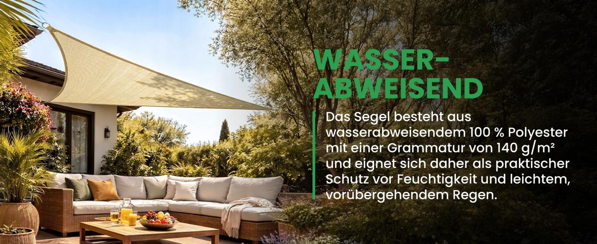Dreieckig Sonnensegel Wasserdicht 3x3x3 Meter Beige mit Montagesatz