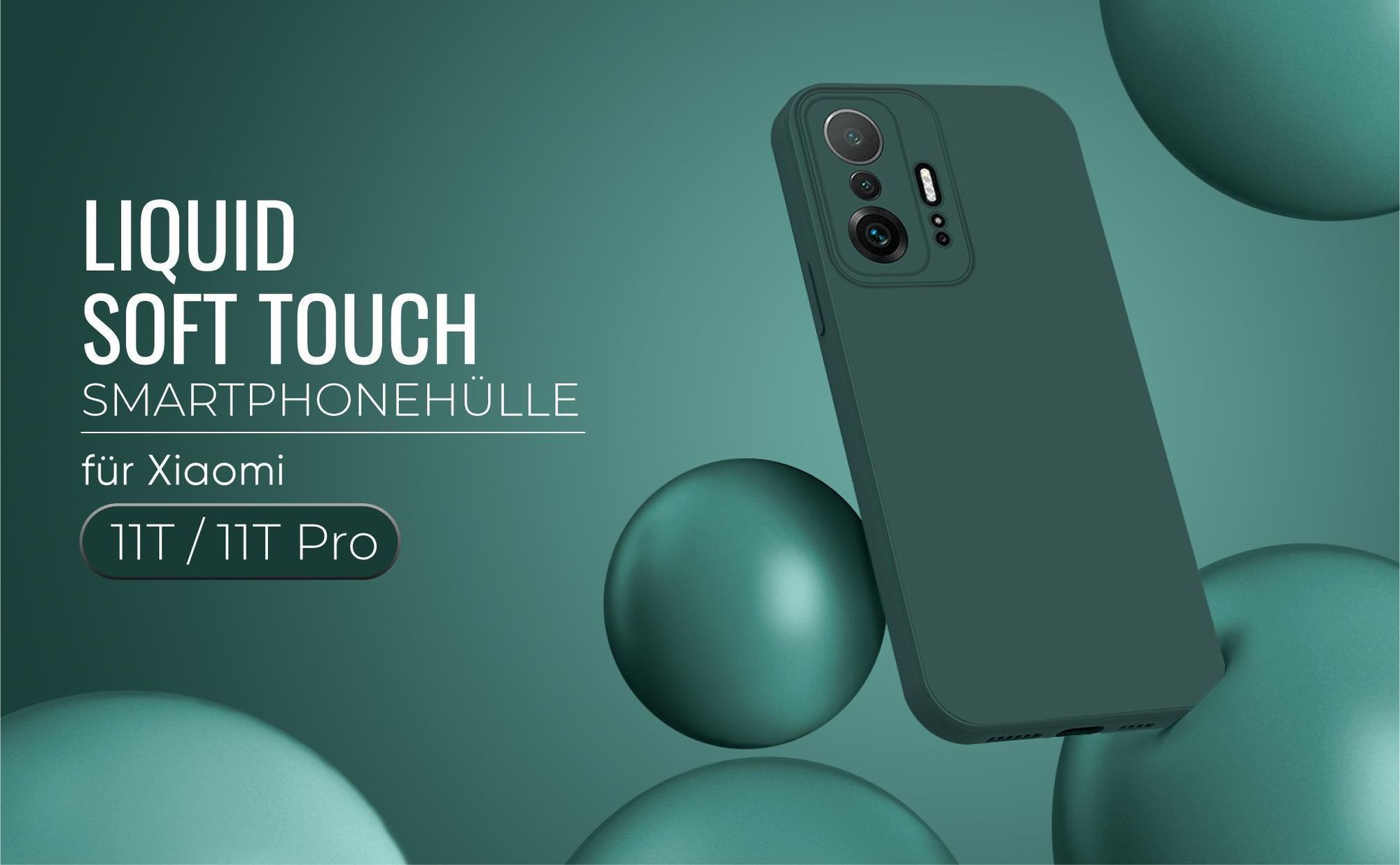 Liquid Soft Touch Smartphone Hülle in Grün für Xiaomi 11T / 11T Pro