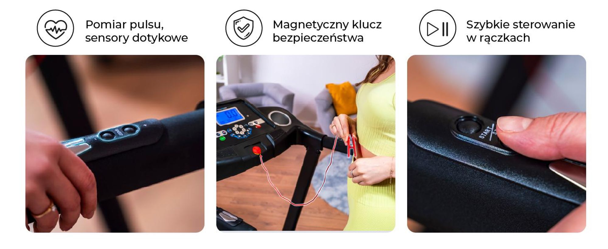 Bieżnia Thunder ICON BLACK 115x42cm 17km/h FitShow składana Bluetooth