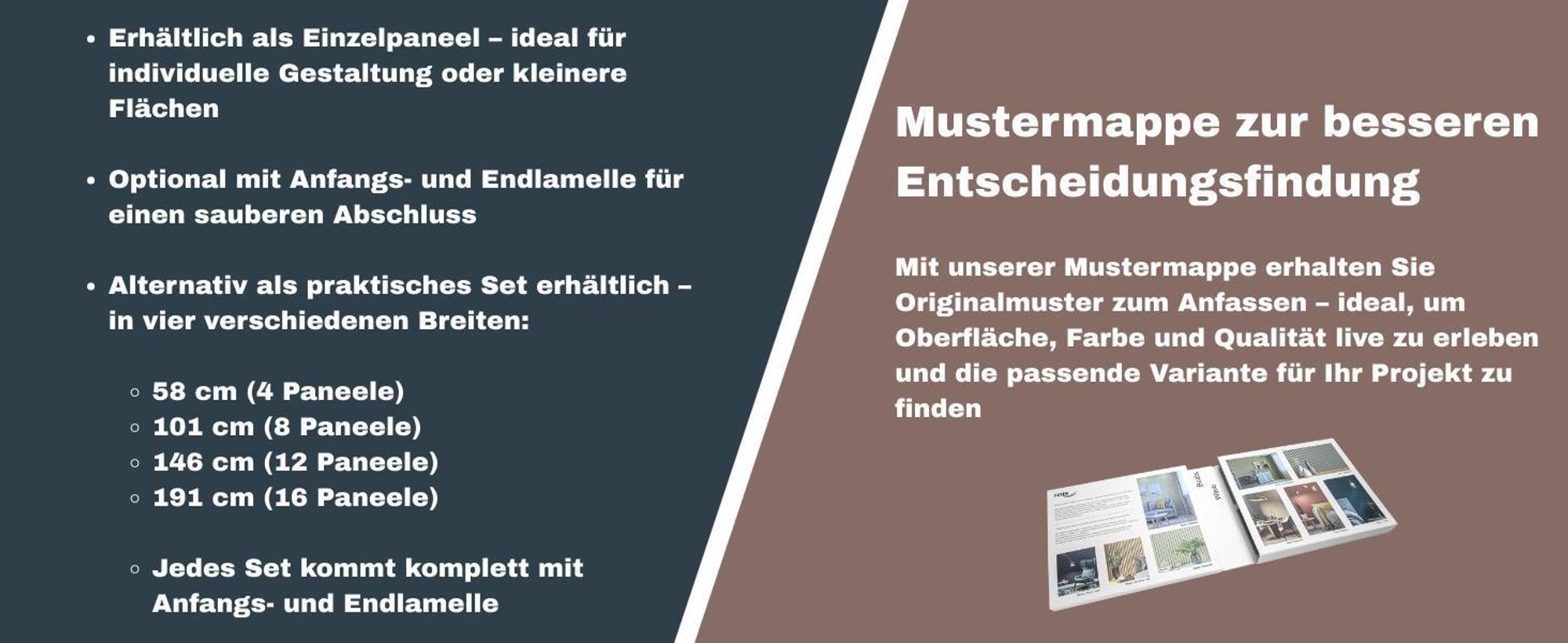 BEATS Lamellen 2,75m HEXIM - MDF Holz Lamellenwand Wandpaneele Lamellenverkleidung Wandverkleidung Lamellenpaneele Holzpaneele Natur (1 Paneel, Beats De Luxe Black Lead)